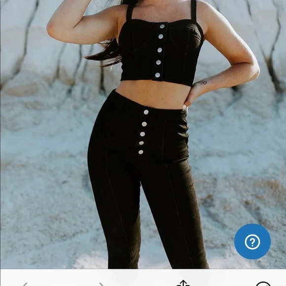 NEW Kittenish Delaney Black Denim Pants - Picture 5 of 5